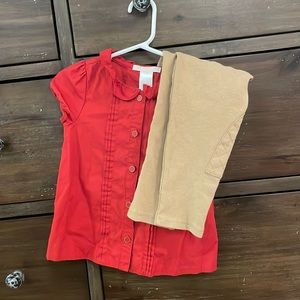 Janie Jack Red Top and Riding Leggings